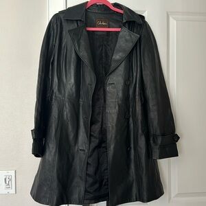 Cole Haan Short Trench Lambskin Doubke Breasted With Belt